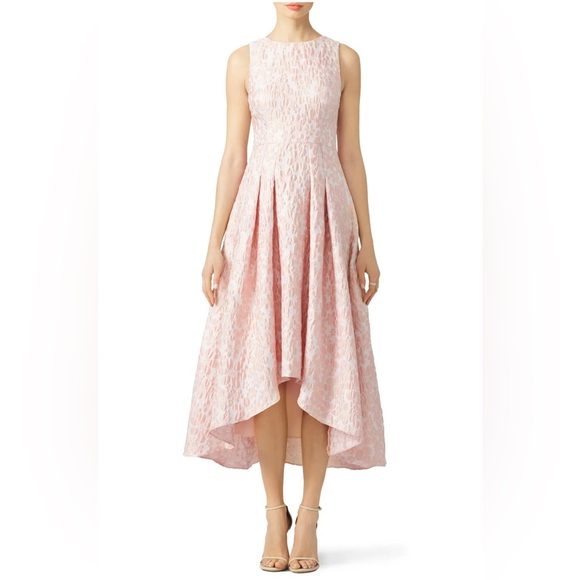 Shoshanna Midnight Coraline Sleeveless High Low - Pink with Gold Threads sz2 - Picture 1 of 9